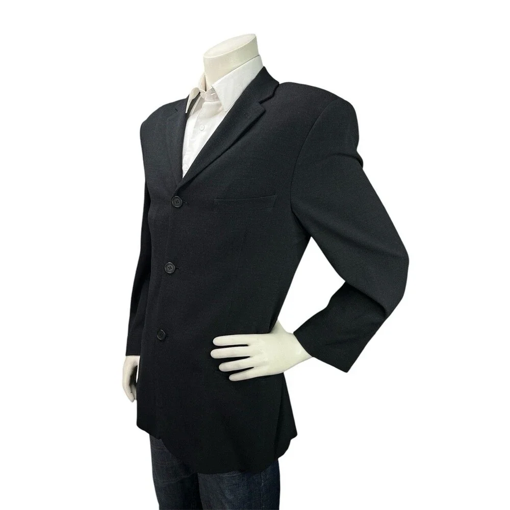 EMPORIO ARMANI Sport Coat Men 42R Black Textured Soft Stretch Tech Fabric Blazer